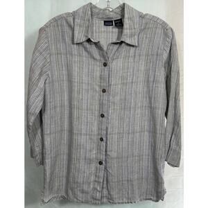 Patagonia Women’s Button Front 100% Hemp Shirt Size 4 Gray Plaid